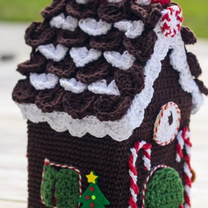 CROCHET PATTERN: Gingerbread House Tissue Box Cover Christmas Holidays Decor image 8