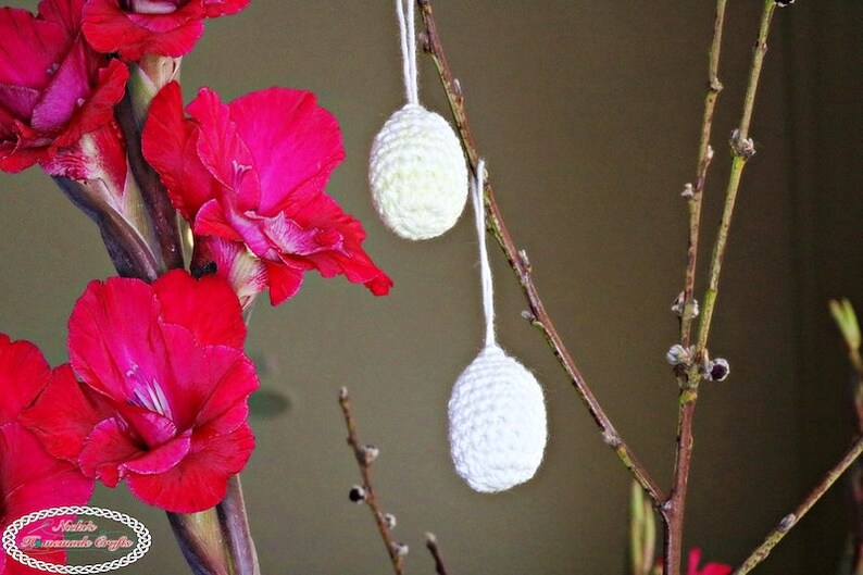 Easter Egg Ornament CROCHET PATTERN Crochet Easter Eggs Pattern Crochet Easter Garland Crochet Egg image 2