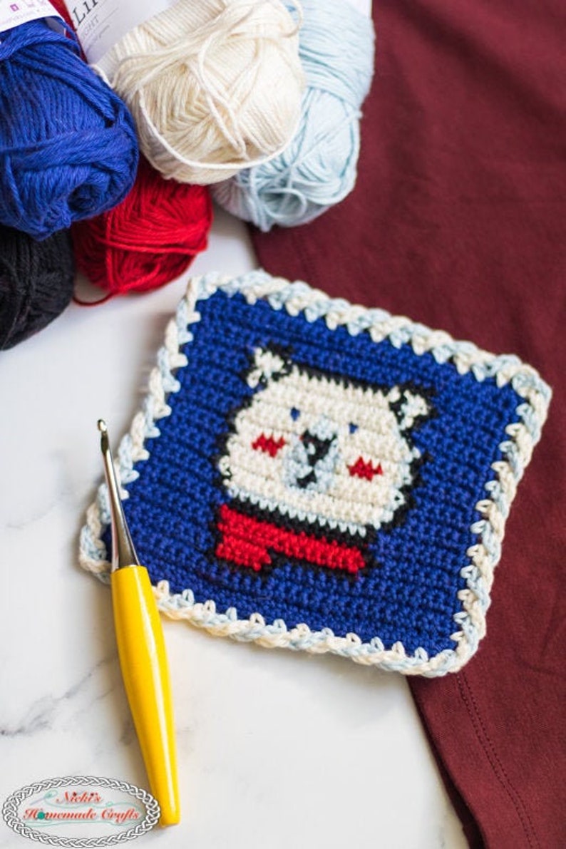 CROCHET WASHCLOTH PATTERN Crochet Wash Rag Crochet Dishcloth Pattern Crochet Bear Pattern Tapestry Crochet Pattern image 1