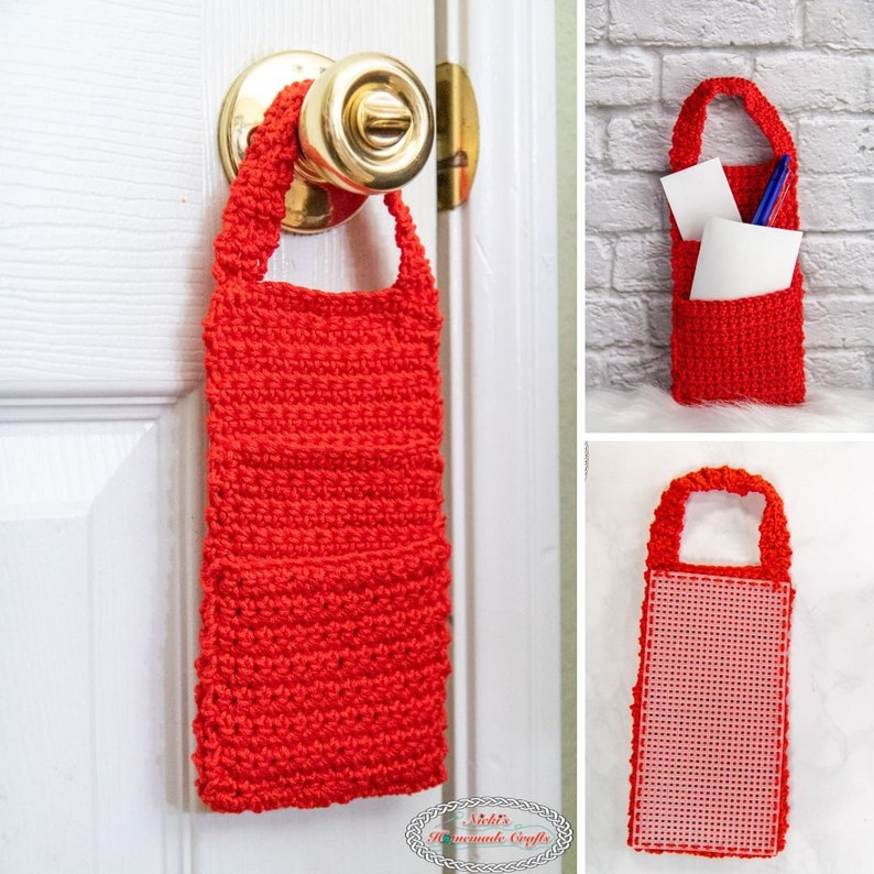 Crochet Door Organizer Pockets Pattern Crochet Door Knob Organizer Bag Crochet Door Hanger Crochet Organizer Pattern Crochet Storage image 1