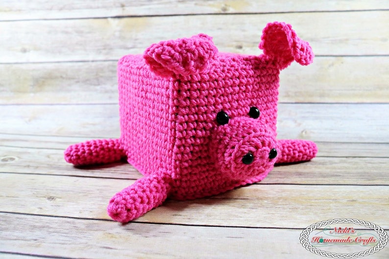 Tissue Box Cover CROCHET PATTERN Crochet Pig Amigurumi Pattern Crochet Decor Crochet Toy Pattern image 4