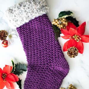 Christmas Stocking CROCHET PATTERN Crochet Stocking Pattern Easy Crochet Pattern Crochet Holiday Stocking image 4