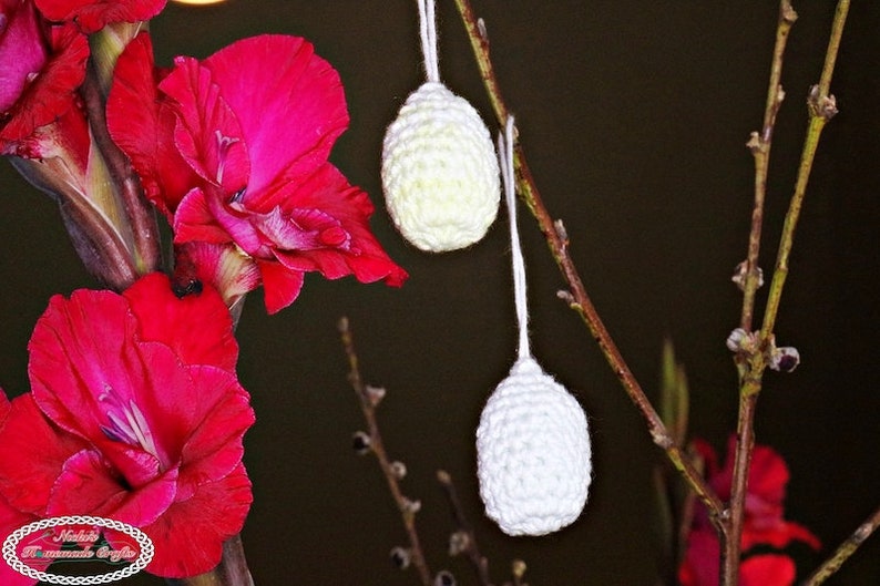 Easter Egg Ornament CROCHET PATTERN Crochet Easter Eggs Pattern Crochet Easter Garland Crochet Egg image 3