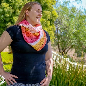 CROCHET SCARF PATTERN Striped Scarf Pattern Crochet Spring Scarf Crochet Shawl Pattern image 4