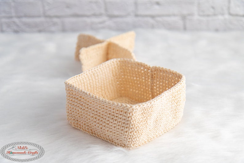 Crochet Organizer Basket Pattern with Removable Dividers Crochet Basket Pattern Crochet Organizer Pattern Crochet Gifts image 4