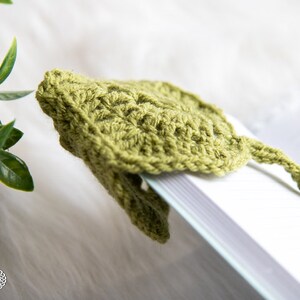 CROCHET LEAF BOOKMARK Pattern Crochet Bookmark Crochet Leaves Easy Crochet Pattern Crochet Teacher Gift image 2