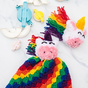 Unicorn Hat CROCHET PATTERN Pom Pom Hat Crochet Unicorn Girl Beanie Pattern Rainbow Hat Pattern Corner to Corner Crochet image 7