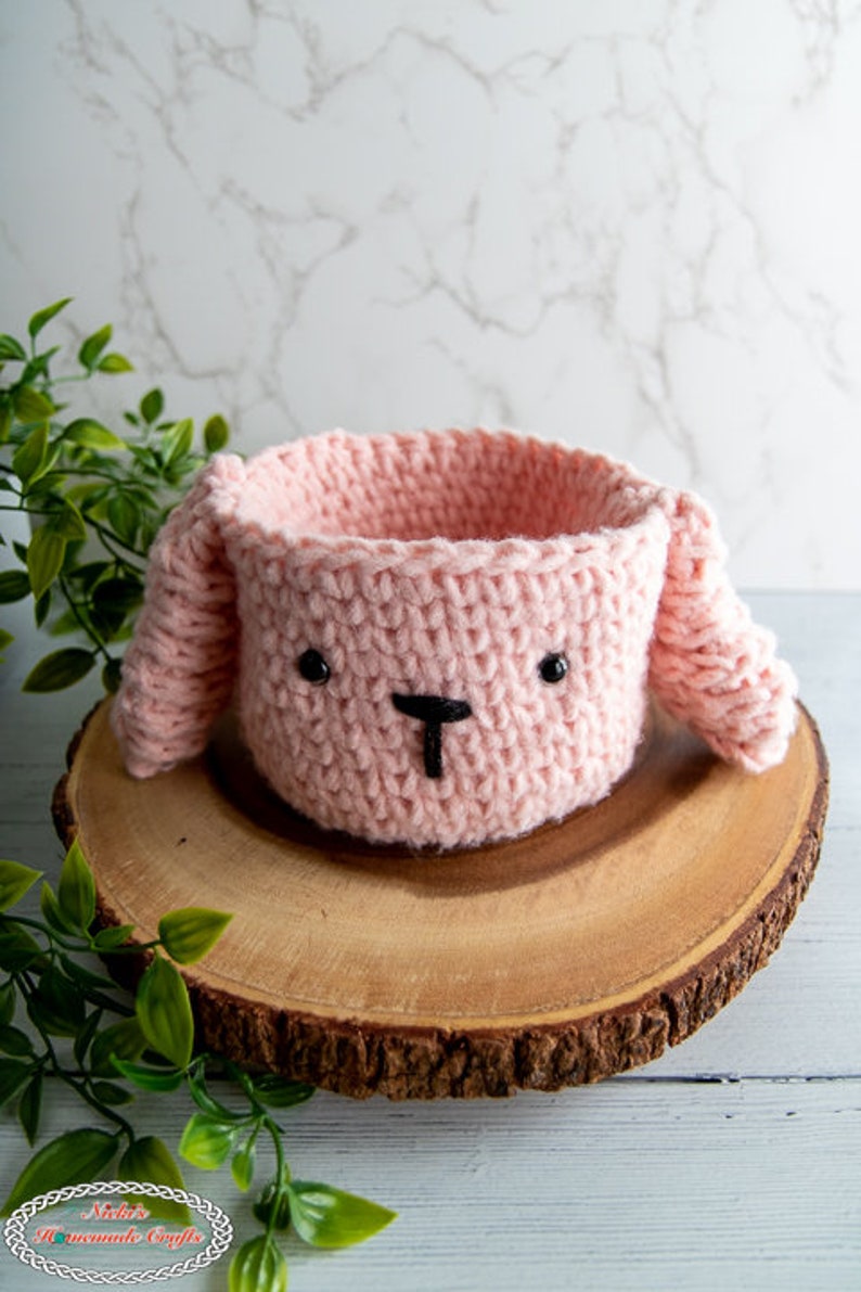 Cute BUNNY Basket CROCHET PATTERN with Bunny Ears as the Basket Handles for Spring and Easter and Animal and Amigurumi Lovers image 3