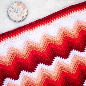 CROCHET PATTERN: Gradient Chevron Baby Blanket Crochet Baby Blanket Pattern Modern Crochet Blanket Instant Download image 7