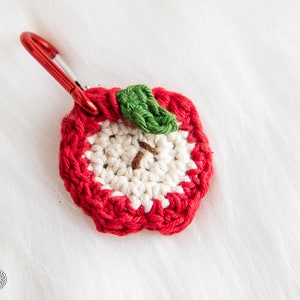 Crochet Apple Pouch PATTERN Crochet AirPod Case Crochet Change Purse Crochet Keychain Crochet Keyring Crochet Pouch Aldi Quarter image 2