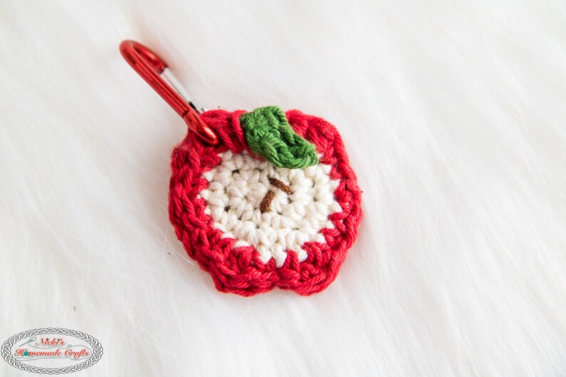 Crochet Apple Pouch PATTERN Crochet AirPod Case Crochet Change Purse Crochet Keychain Crochet Keyring Crochet Pouch Aldi Quarter image 2