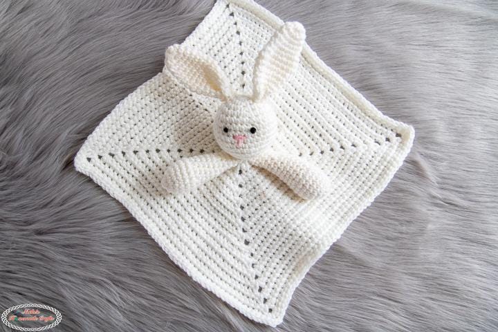 Crochet Bunny Lovey PDF Pattern | Crochet Lovey Snuggler Blanket ...