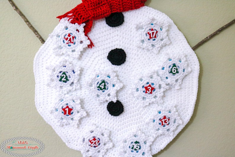 Advent Calendar CROCHET PATTERN Crochet Christmas Decor Crochet Snowman Crochet Calendar image 3