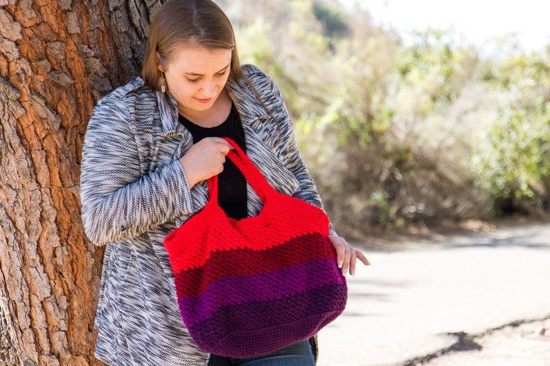 CROCHET PROJECT BAG Pattern Crochet Women's Bag Crochet Purse Pattern Crochet Bag Tutorial image 2