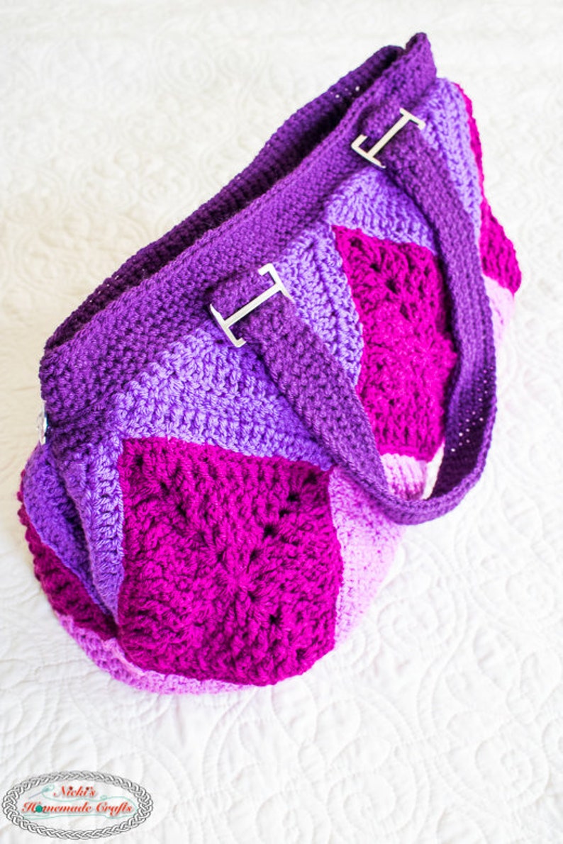 CROCHET BAG PATTERN Crochet Granny Square Bag Crochet Purse Pattern Crochet Bags For Women image 6