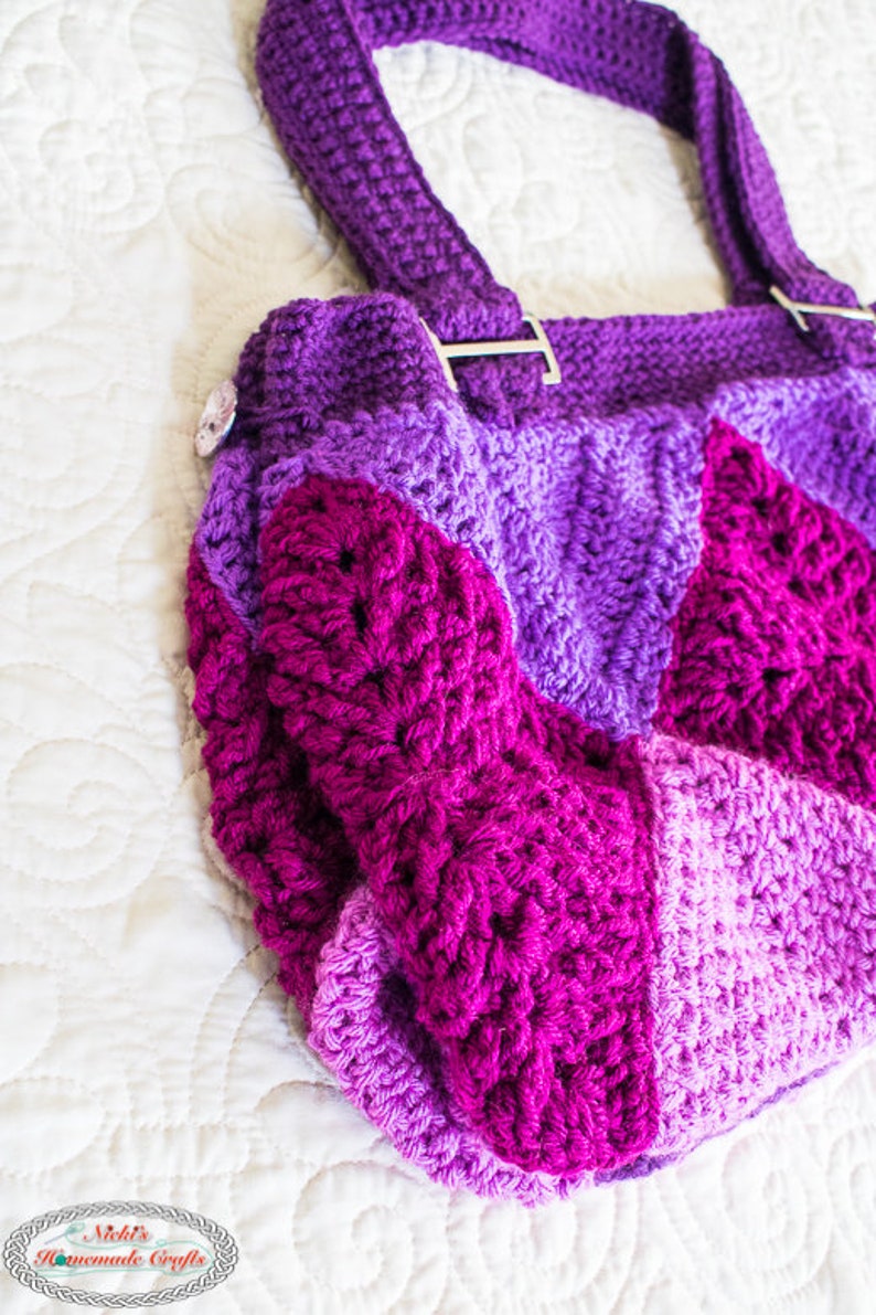 CROCHET BAG PATTERN Crochet Granny Square Bag Crochet Purse Pattern Crochet Bags For Women image 9