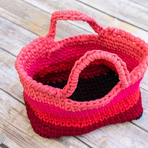 CROCHET BAG PATTERN | Crochet T-Shirt Yarn Bag | Crochet Project Bag | Easy Crochet | Quick Crochet Project