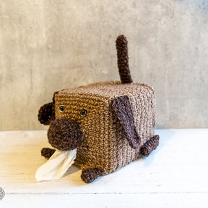 Dog Tissue Box Cover CROCHET PATTERN Crochet Dog Pattern Crochet Tissue Box Cover Crochet Tissue Holder image 5