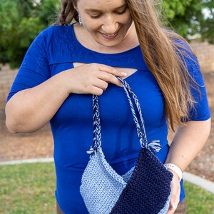 Tunisian CROCHET PATTERN: Small Windmill Bag for WIP Projects image 7
