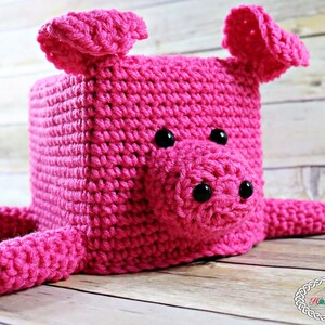 Tissue Box Cover CROCHET PATTERN Crochet Pig Amigurumi Pattern Crochet Decor Crochet Toy Pattern image 6