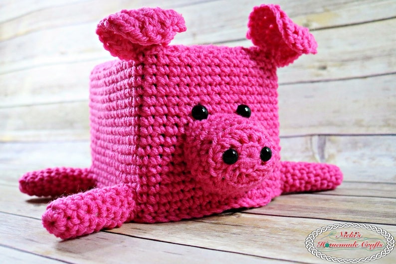 Tissue Box Cover CROCHET PATTERN Crochet Pig Amigurumi Pattern Crochet Decor Crochet Toy Pattern image 6