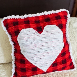 CROCHET PILLOW PATTERN Pillow Cover Pattern Crochet Heart Crochet Home Decor Throw Pillow Pattern image 7