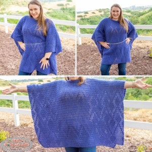 Oversized Filet Crochet Poncho CROCHET PATTERN | Crochet Poncho Pattern | Filet Crochet Chart | Instant Download