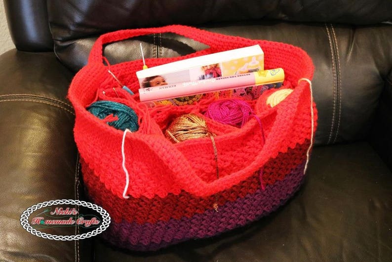 CROCHET PROJECT BAG Pattern Crochet Women's Bag Crochet Purse Pattern Crochet Bag Tutorial image 9