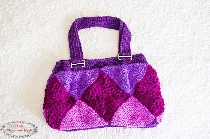 CROCHET BAG PATTERN Crochet Granny Square Bag Crochet Purse Pattern Crochet Bags For Women image 8