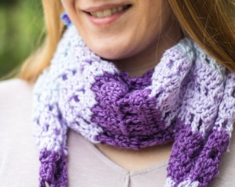 PATRÓN BUFANDA A CROCHET / Bufanda a crochet para mujer / Patrón de bufanda fácil / Patrón de bufanda a crochet primavera
