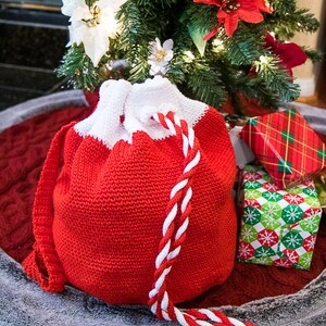 CROCHET PATTERN Santa Sack Backpack for Christmas and the Holidays Santa Gift Bag image 4