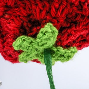 Crochet Pattern: ROSE with Wired Stem and Leaves Love, Valentine's Day, Flower, Heart, Wedding, Birthday image 8