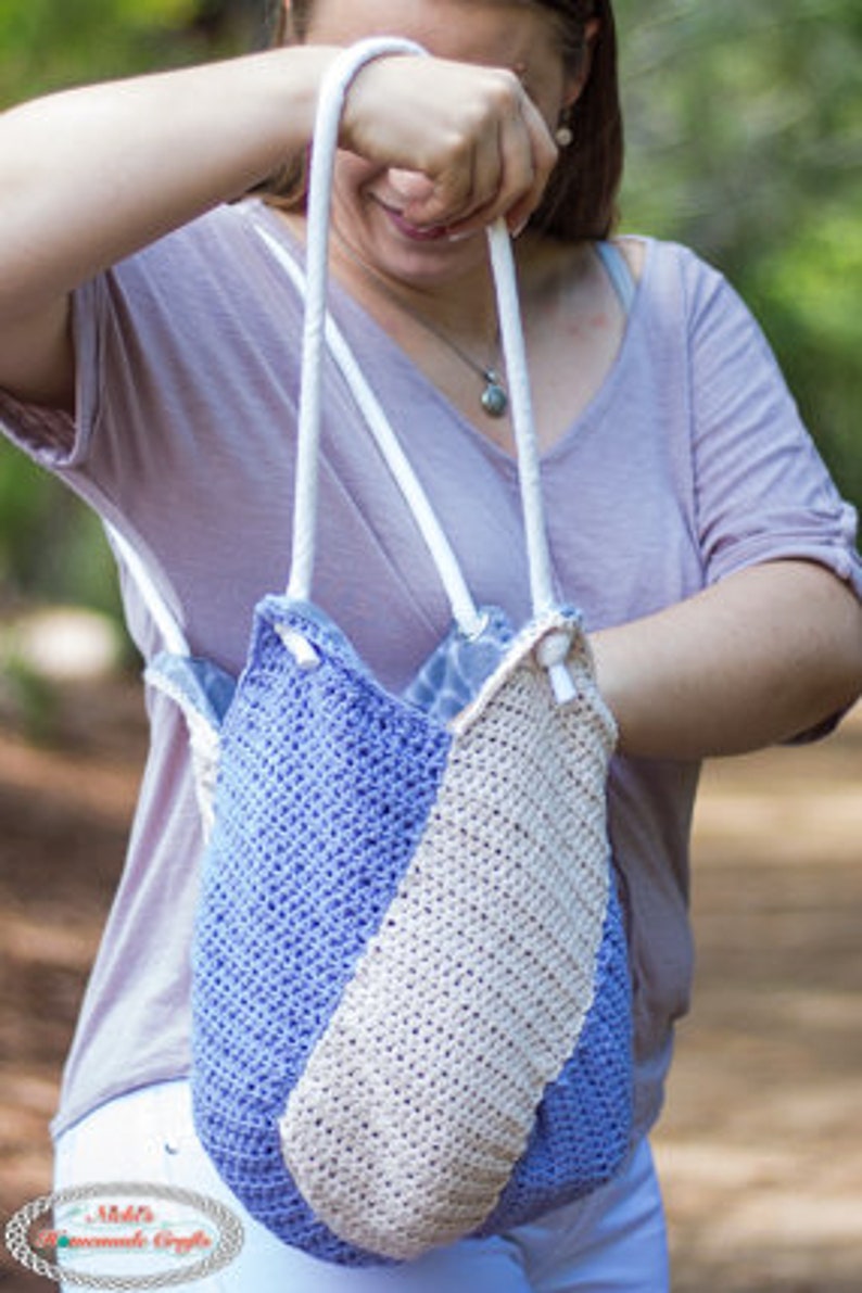 Crochet Pattern: Windmill Bag with Lining and Grommets image 3