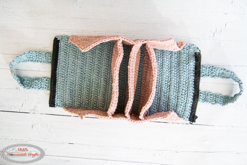 Crochet Pattern / Organizer Bag with Pockets and Zipper image 1