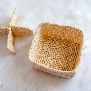 Crochet Organizer Basket Pattern with Removable Dividers Crochet Basket Pattern Crochet Organizer Pattern Crochet Gifts image 3