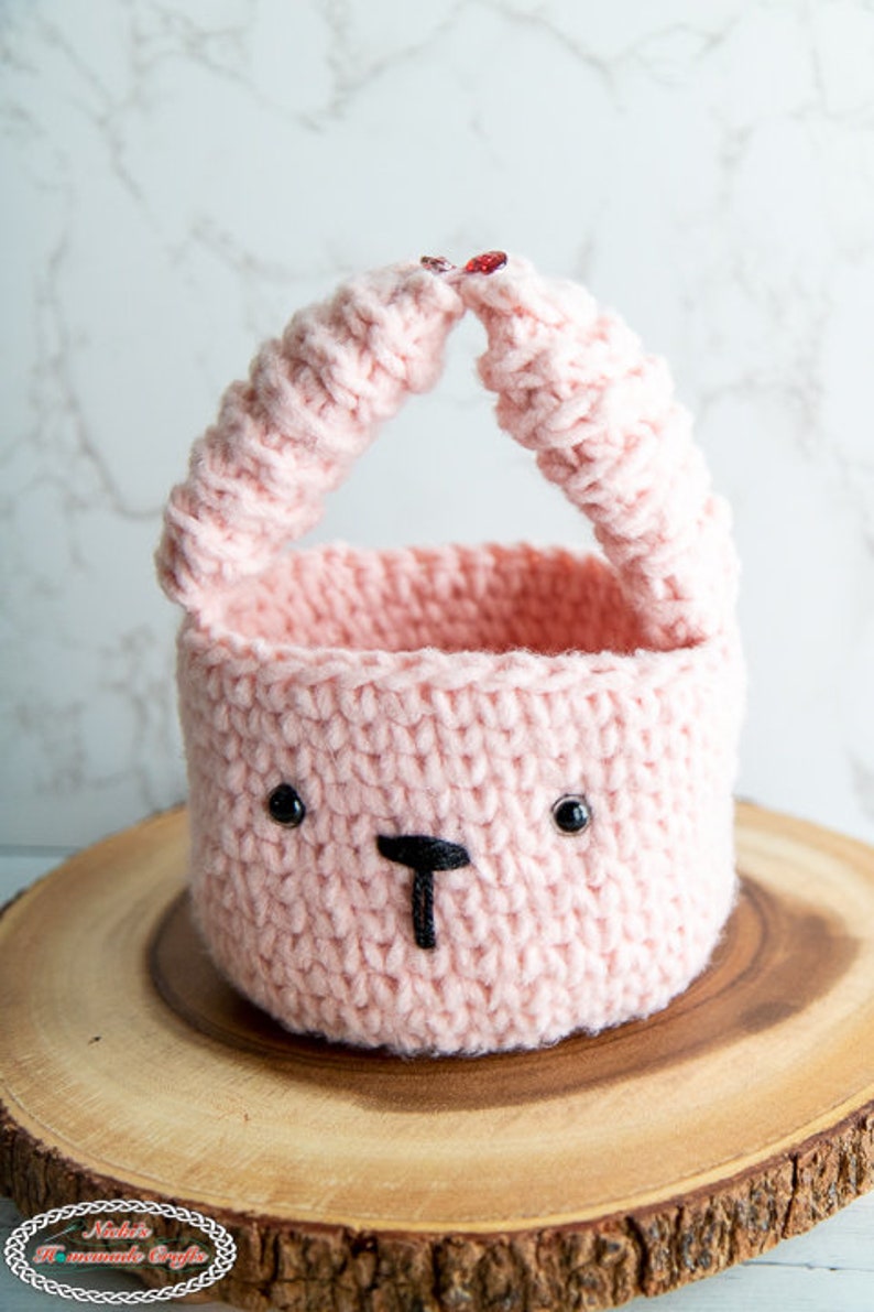 Cute BUNNY Basket CROCHET PATTERN with Bunny Ears as the Basket Handles for Spring and Easter and Animal and Amigurumi Lovers image 7