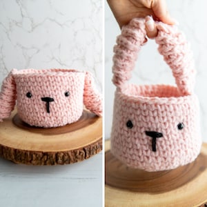 Cute BUNNY Basket CROCHET PATTERN with Bunny Ears as the Basket Handles for Spring and Easter and Animal and Amigurumi Lovers image 1