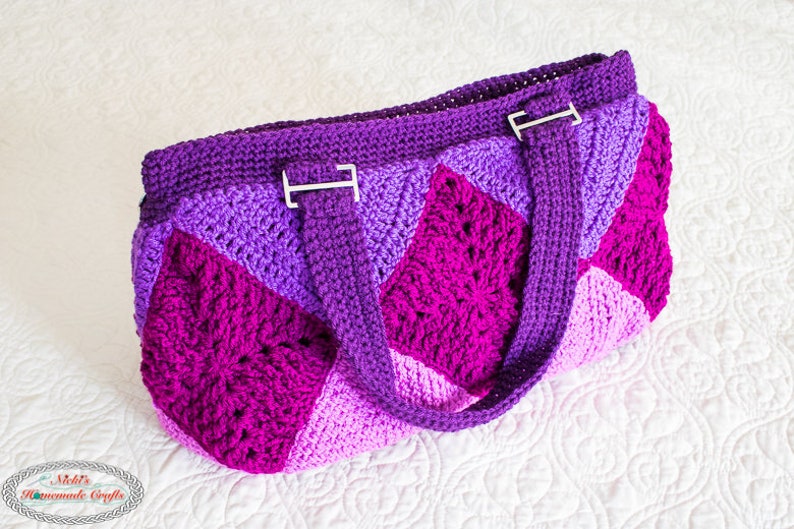 CROCHET BAG PATTERN Crochet Granny Square Bag Crochet Purse Pattern Crochet Bags For Women image 4