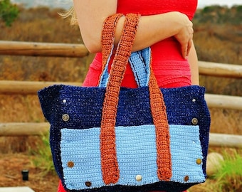 CROCHET BAG PATTERN | Women's Purse Pattern | Crochet Project Bag | Crochet Handbag Pattern | Reversible Crochet Bag