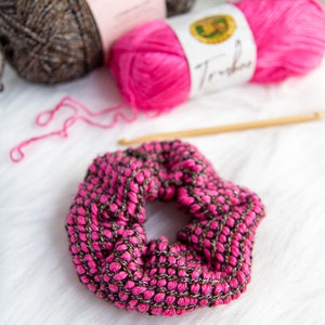 Tunisian CROCHET SCRUNCHIE PATTERN Crochet Hair Scrunchie Easy Crochet Pattern Crochet Hair Tie Scrunchie Pattern Crochet image 3