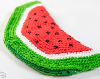 Watermelon CROCHET Coin Purse PATTERN for Spring, Summer, Handmade Pouch or as a Gift for Kids