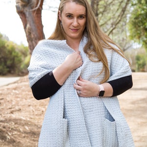 Pocket Shawl CROCHET PATTERN | Crochet Pocket Scarf | Shawl Wrap Pattern | Crochet Hoodie