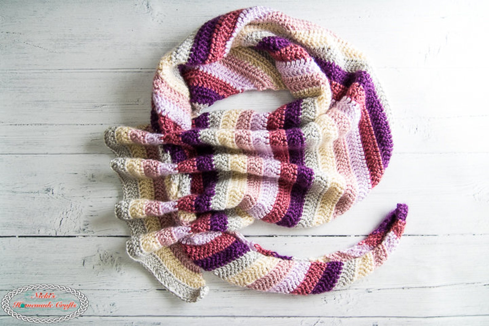 CROCHET PATTERN / Curtain Boomerang Scarf / Waterfall Scarf / Etsy