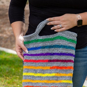 Rainbow REVERSIBLE Tote Bag CROCHET PATTERN Rainbow Bag Crochet Pattern Crochet Tote Bag Pattern Rainbow Hand Bag Crochet Pattern image 8