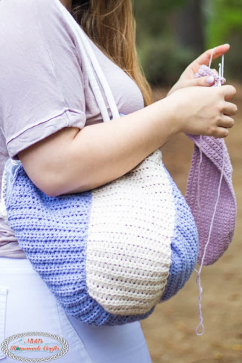 Crochet Pattern: Windmill Bag with Lining and Grommets image 6