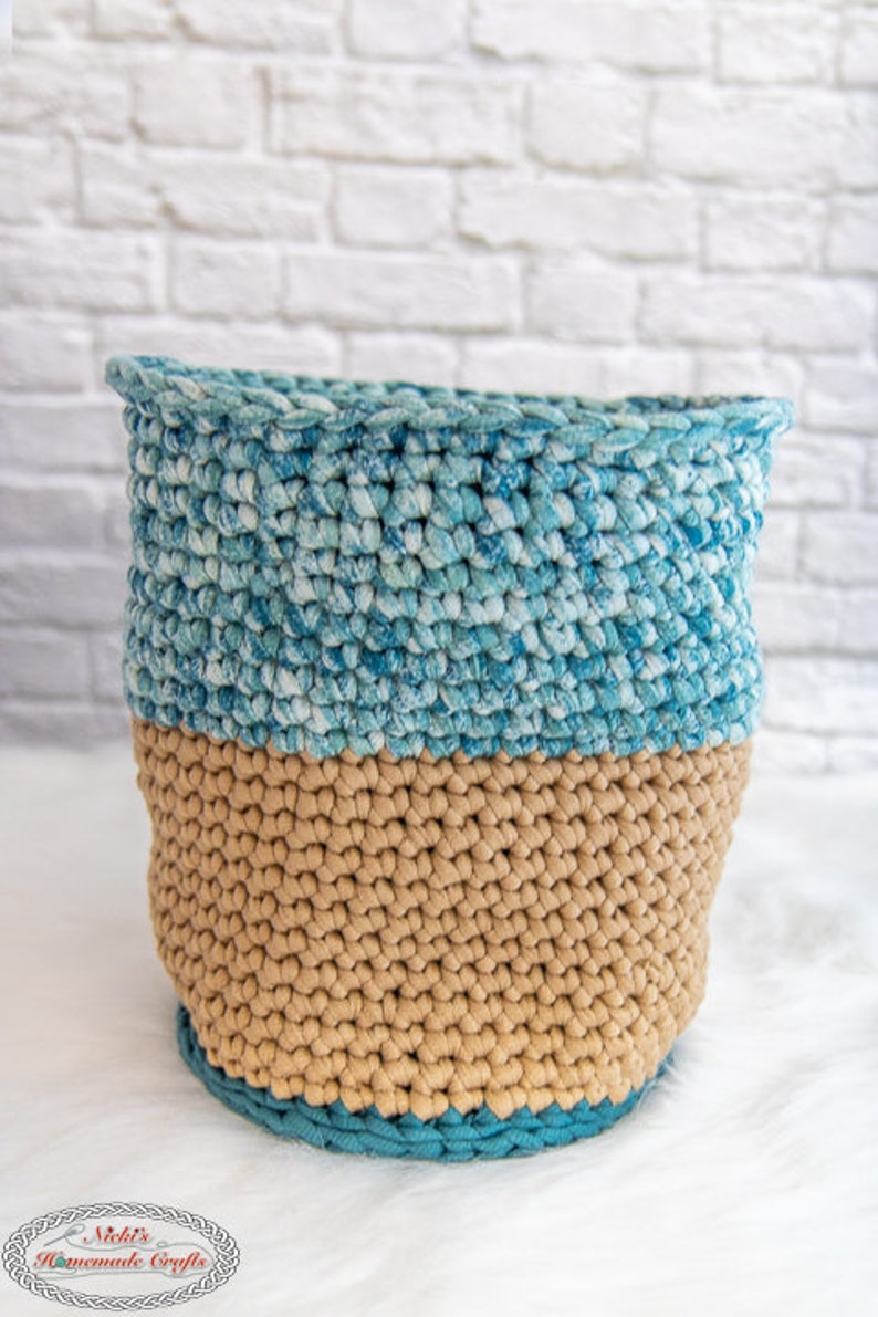 Multi-Reversible BASKET CROCHET PATTERN Crochet Basket with Pockets Crochet Basket with Drawstring zdjęcie 3