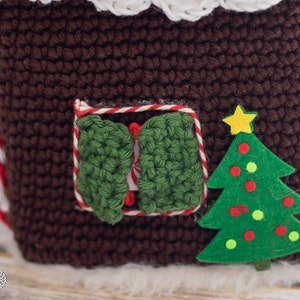 CROCHET PATTERN: Gingerbread House Tissue Box Cover Christmas Holidays Decor image 4