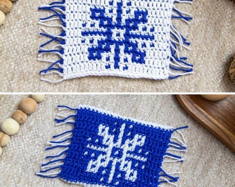 SNOWFLAKE Crochet MUG RUG Pattern | Crochet Coasters | Crochet Winter Patterns | Crochet Home Decor | Crochet Christmas Gifts