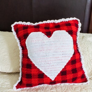 CROCHET PILLOW PATTERN Pillow Cover Pattern Crochet Heart Crochet Home Decor Throw Pillow Pattern image 4