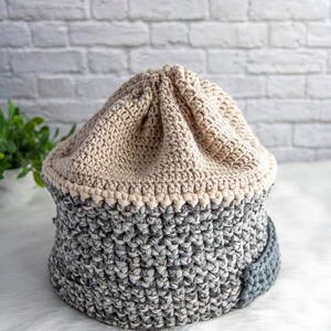 Multi-Reversible BASKET CROCHET PATTERN Crochet Basket with Pockets Crochet Basket with Drawstring image 5